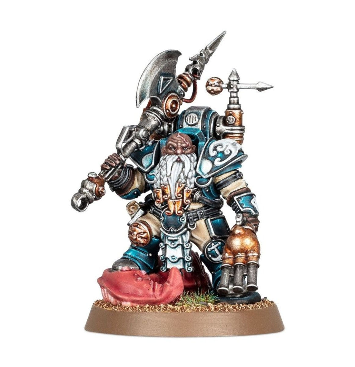 Painted Drekki Flynt, Kharadron captain with axe and pistol, front view