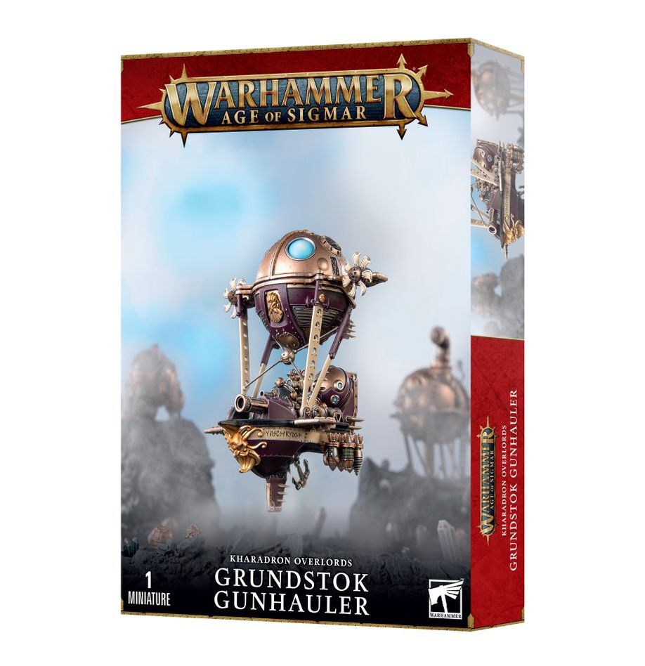 Games Workshop Kharadron Overlords Grundstok Gunhauler box front with painted airship