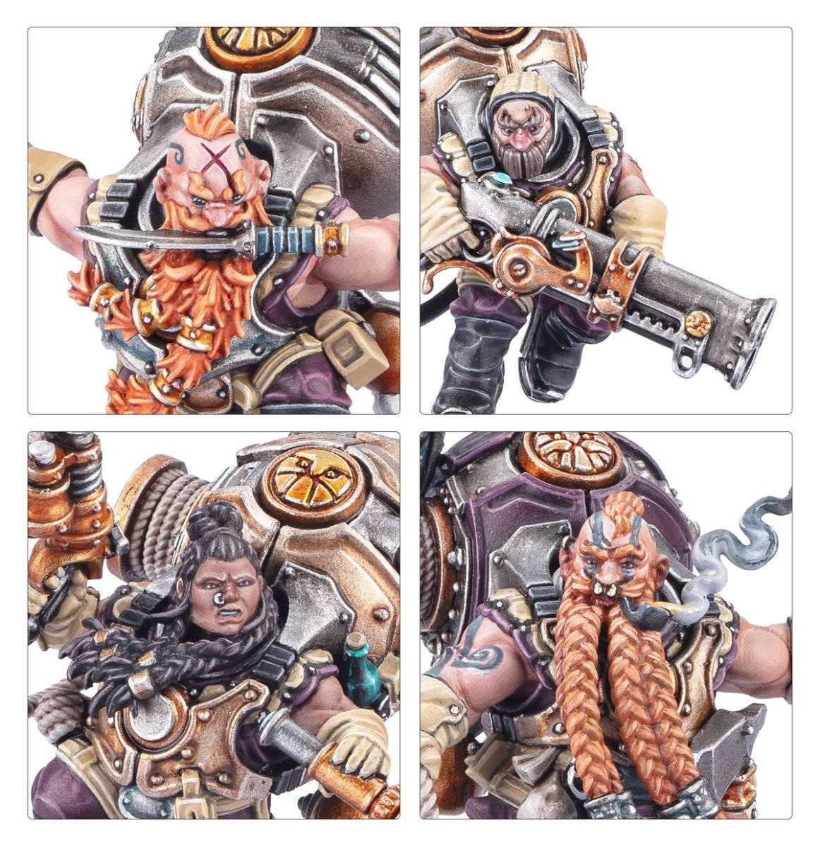 More close-ups of painted Vongrim Harpoon Crew faces, beards and harpoon gun