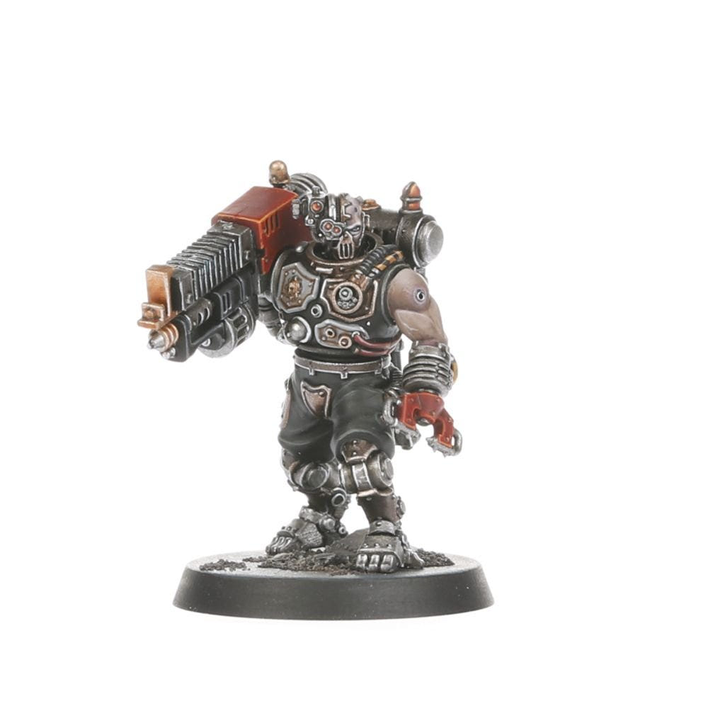 Painted Battleclade Combat Servitor with a heavy shoulder-mounted gun