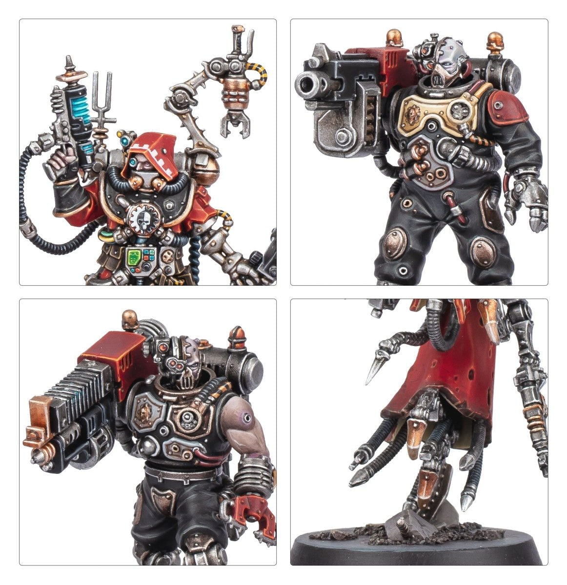 Close-ups of the red-robed Battleclade leader, a gun servitor and robe detail