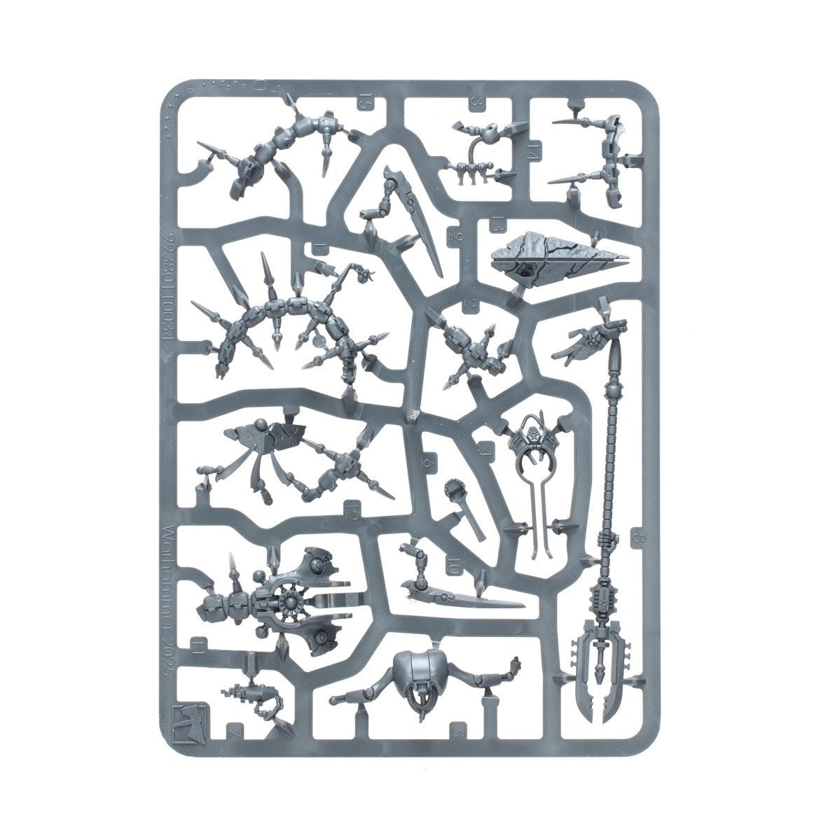 Games Workshop Kill Team Canoptek Circle unpainted plastic sprue, frame 1 of 3