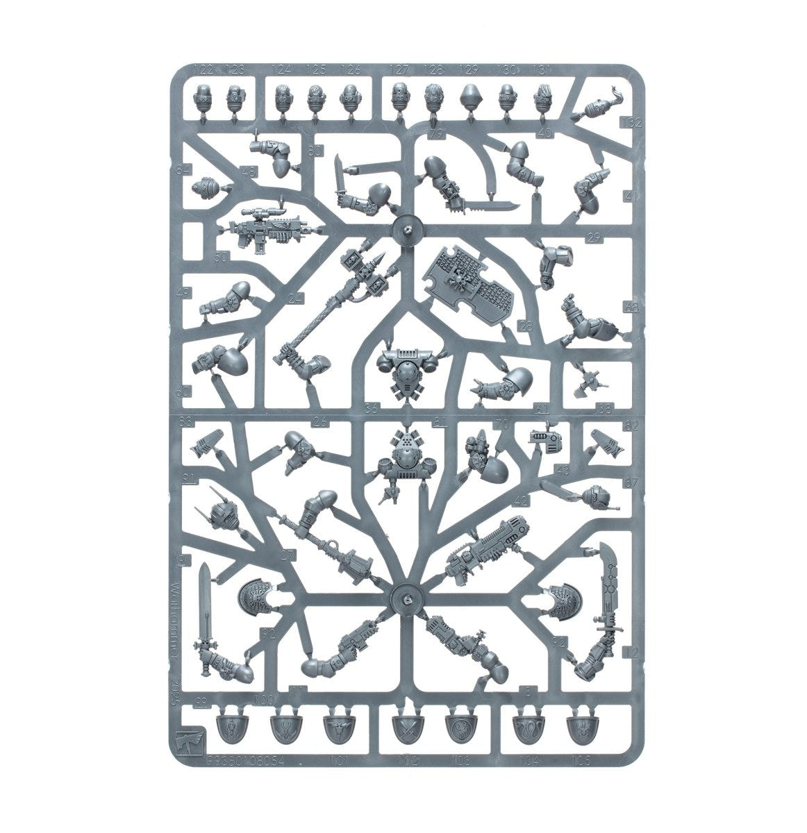 Games Workshop Kill Team: Deathwatch unpainted plastic sprue, frame 1 of 3