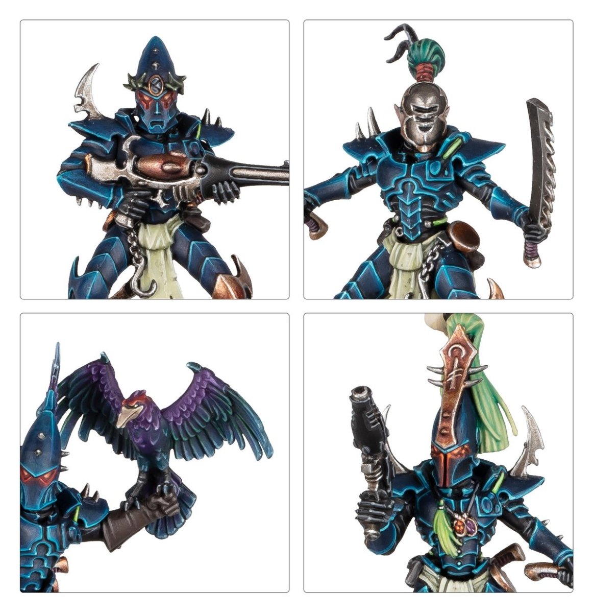 Close-ups of painted Hand of the Archon operatives, including a winged pet creature