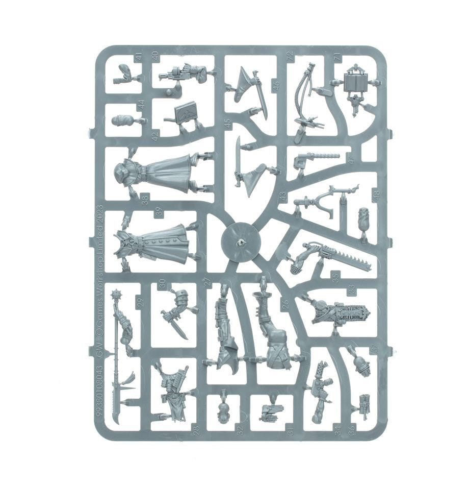 Kill Team Inquisitorial Agents unpainted plastic sprue, frame 2 of 3