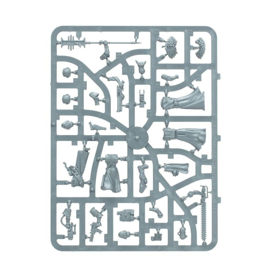 Kill Team Inquisitorial Agents unpainted plastic sprue, frame 1 of 3
