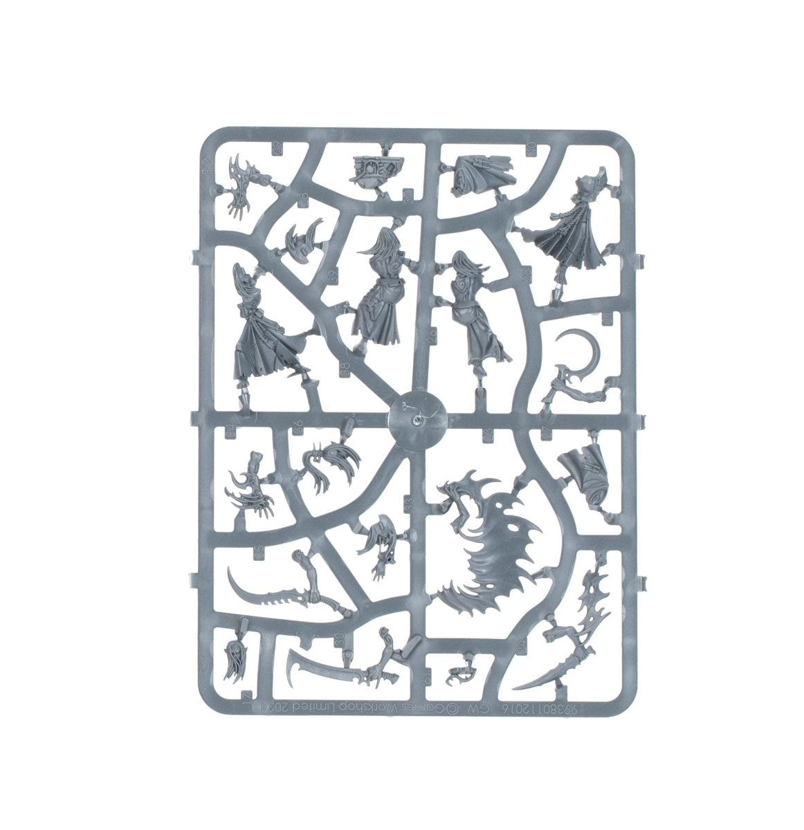 Kill Team Mandrakes unpainted plastic sprue, frame 3 of 3