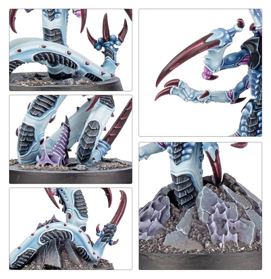 Close-ups of Ravener tails, talons and rocky base details