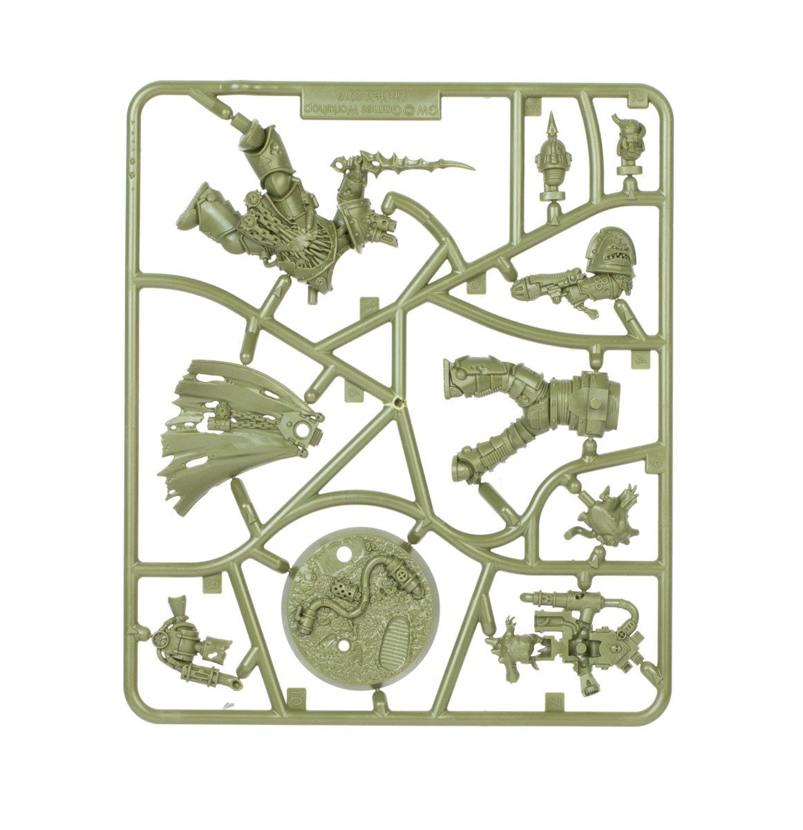 Kill Team: Starter Set Plague Marines unpainted green plastic sprue, frame 6 of 7