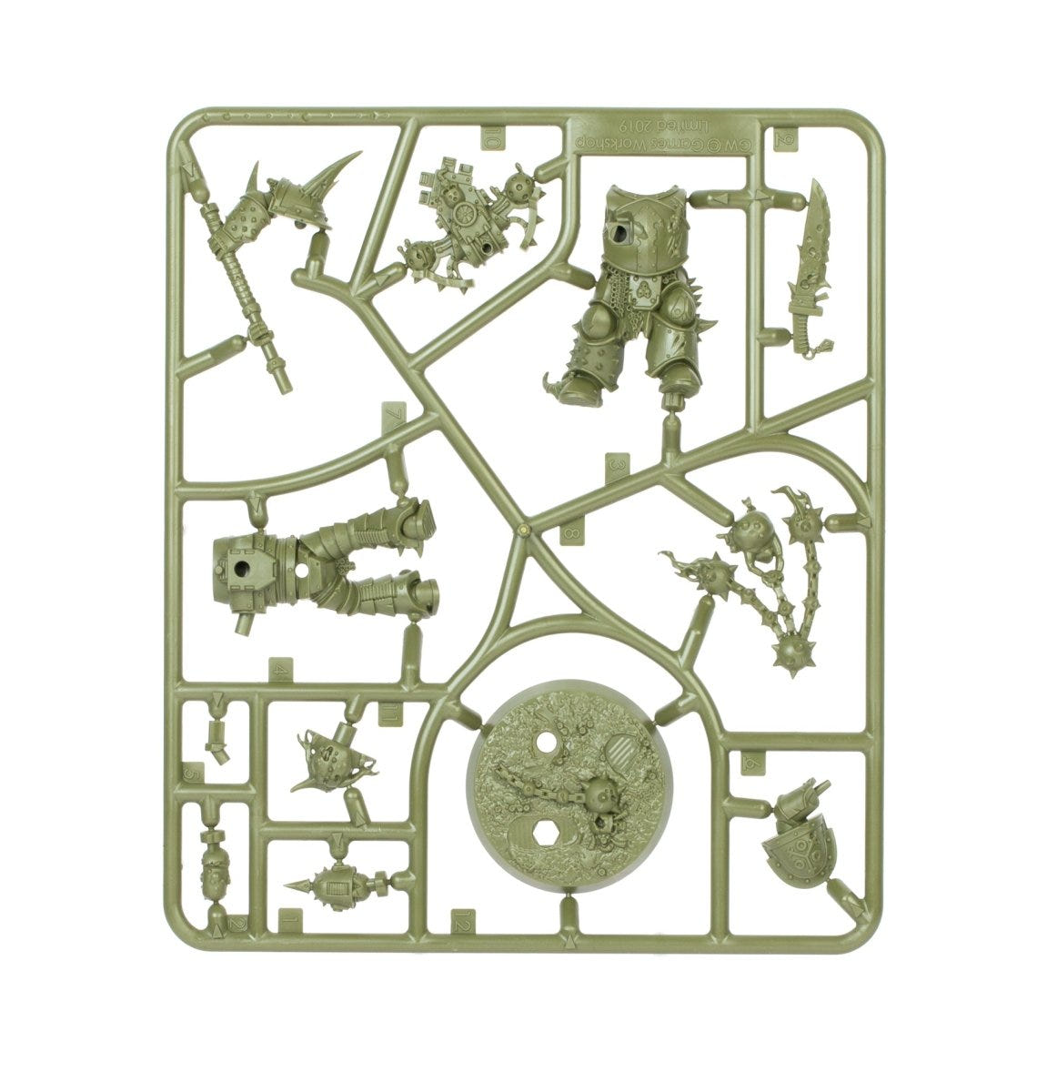 Kill Team: Starter Set Plague Marines unpainted green plastic sprue, frame 4 of 7