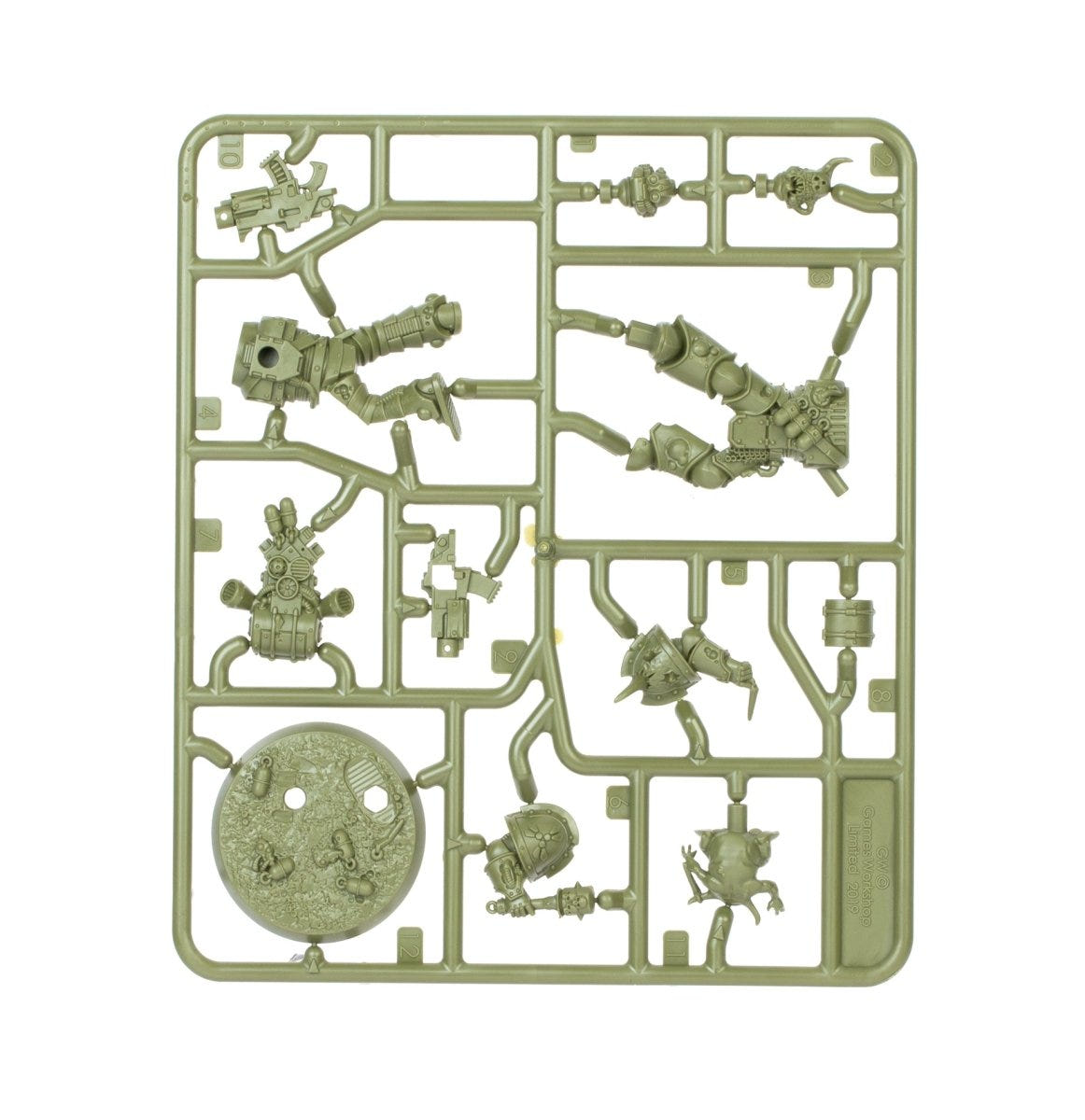 Kill Team: Starter Set Plague Marines unpainted green plastic sprue, frame 2 of 7