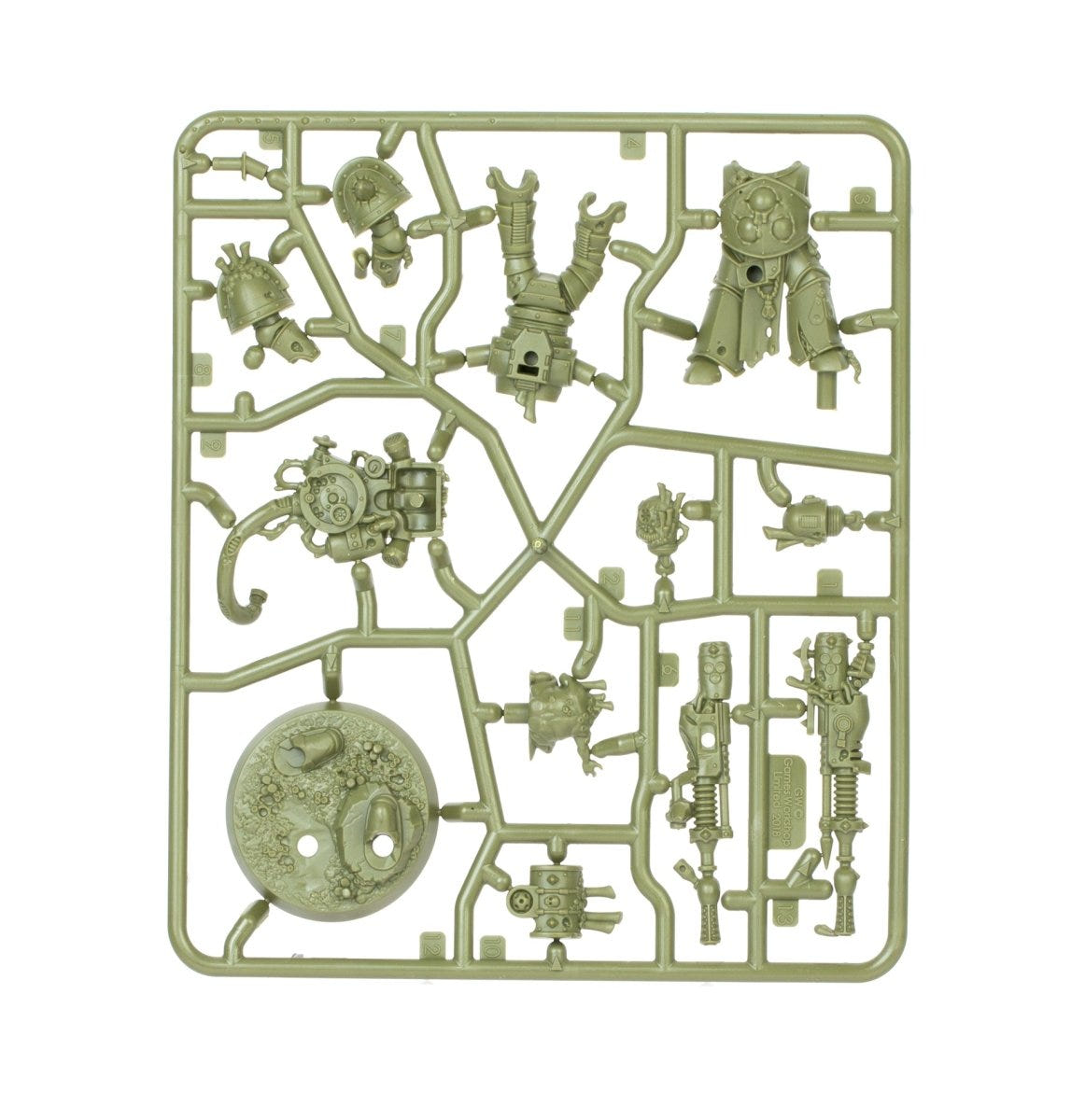 Kill Team: Starter Set Plague Marines unpainted green plastic sprue, frame 7 of 7