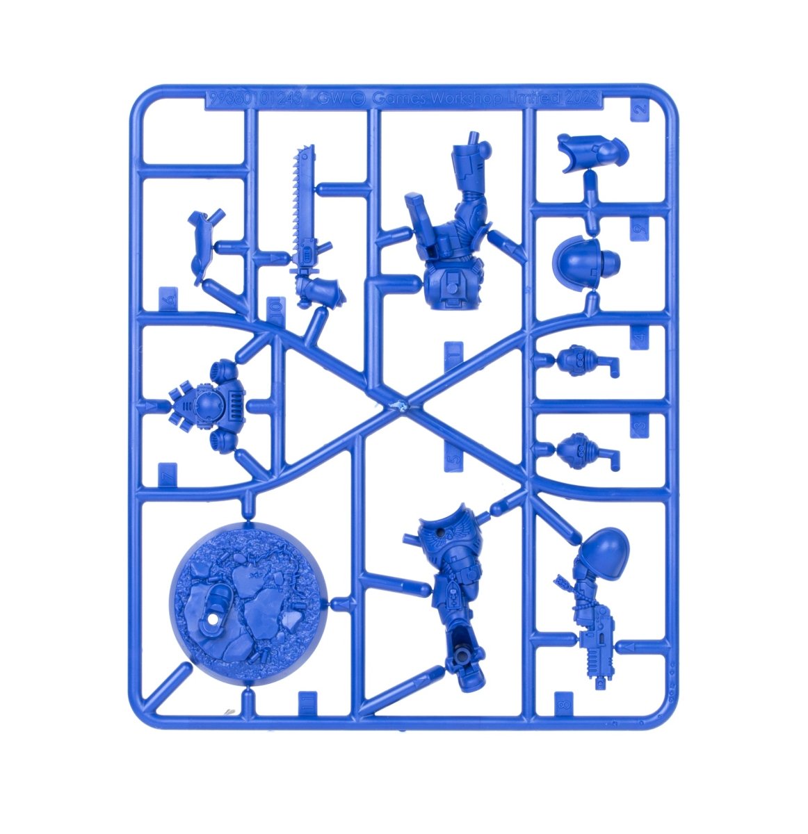 Kill Team: Starter Set Angels of Death unpainted blue plastic sprue, frame 7 of 7
