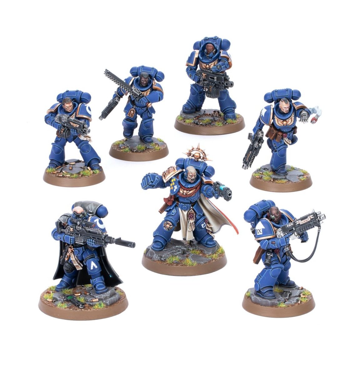 Painted Angels of Death Space Marines kill team in blue armour from the Kill Team: Starter Set