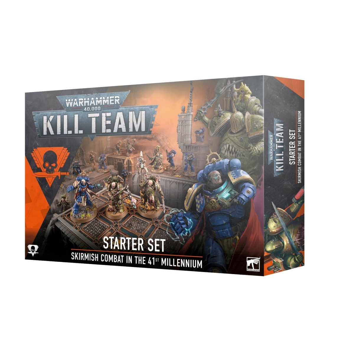 Games Workshop Warhammer 40,000 Kill Team: Starter Set box front with Space Marines and Plague Marines art