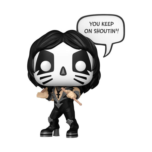 Funko Pop! Rocks KISS The Catman with drumsticks and You Keep On Shoutin' speech bubble