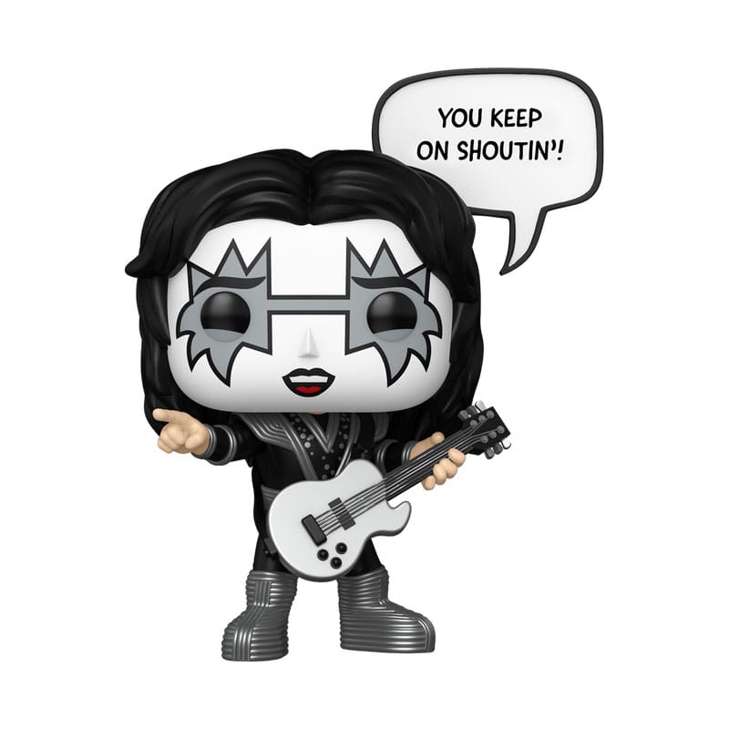Funko Pop! Rocks KISS The Spaceman with white guitar and You Keep On Shoutin' bubble