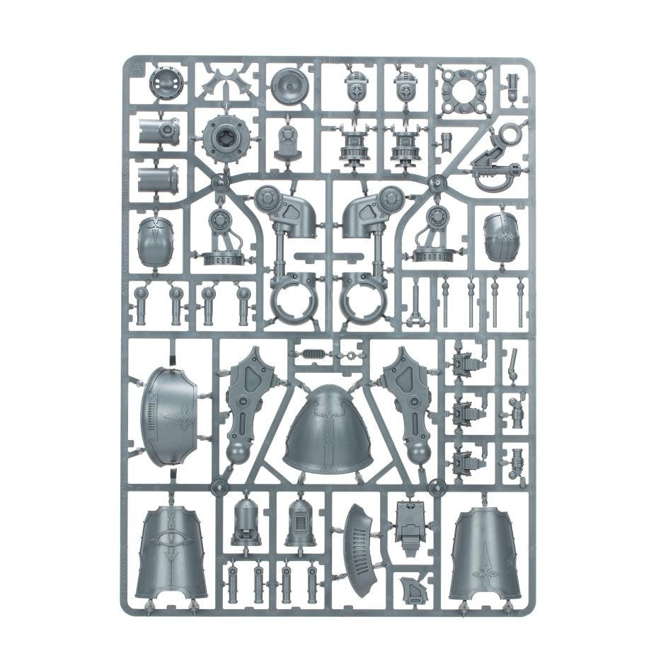 Cerastus Knight Lancer unpainted plastic sprue, frame 4 of 4