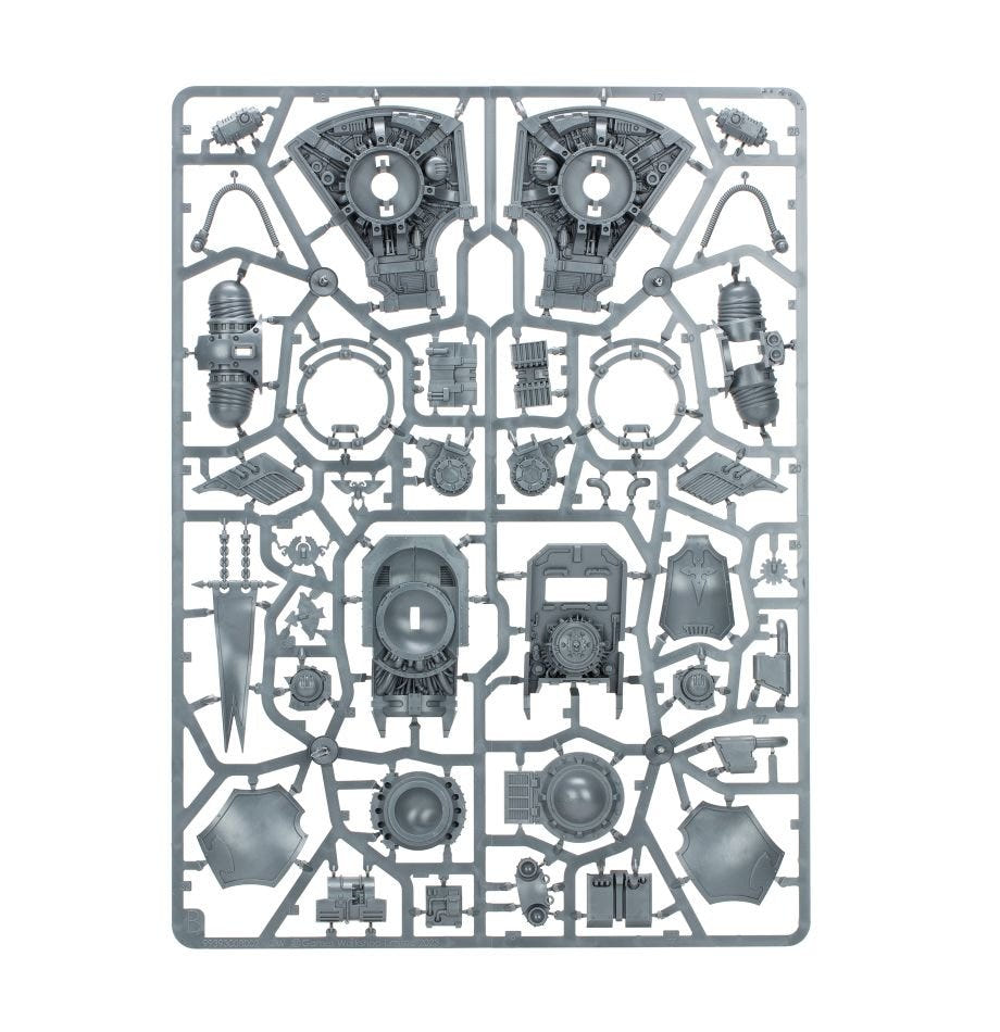 Cerastus Knight Lancer unpainted plastic sprue, frame 3 of 4