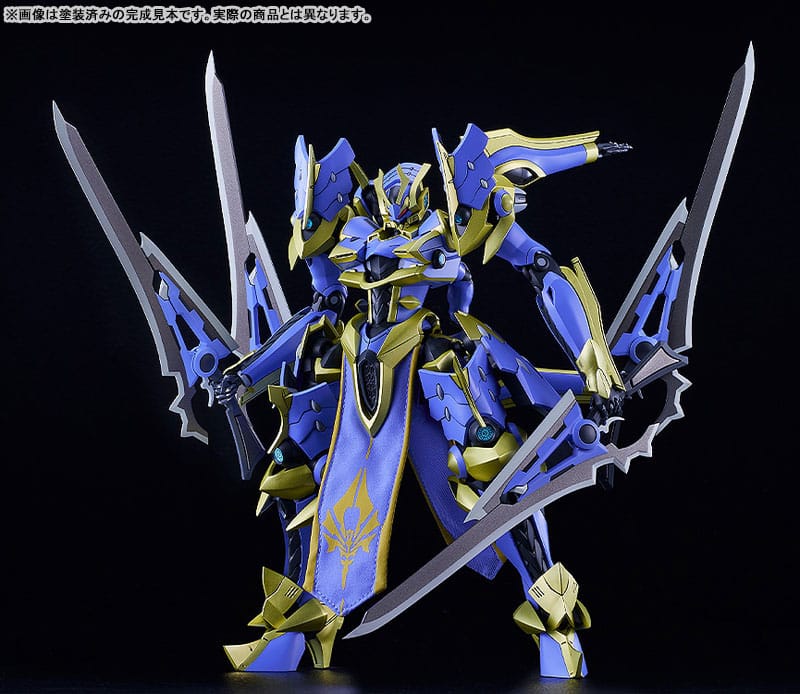 Moderoid DX-Scale Ikaruga from Knight's & Magic holding swords on a black backdrop