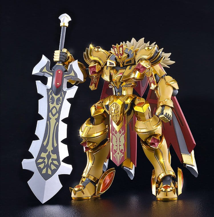 Goldleo Royal Metallic Ver. Moderoid with plated gold armour and long sword on black