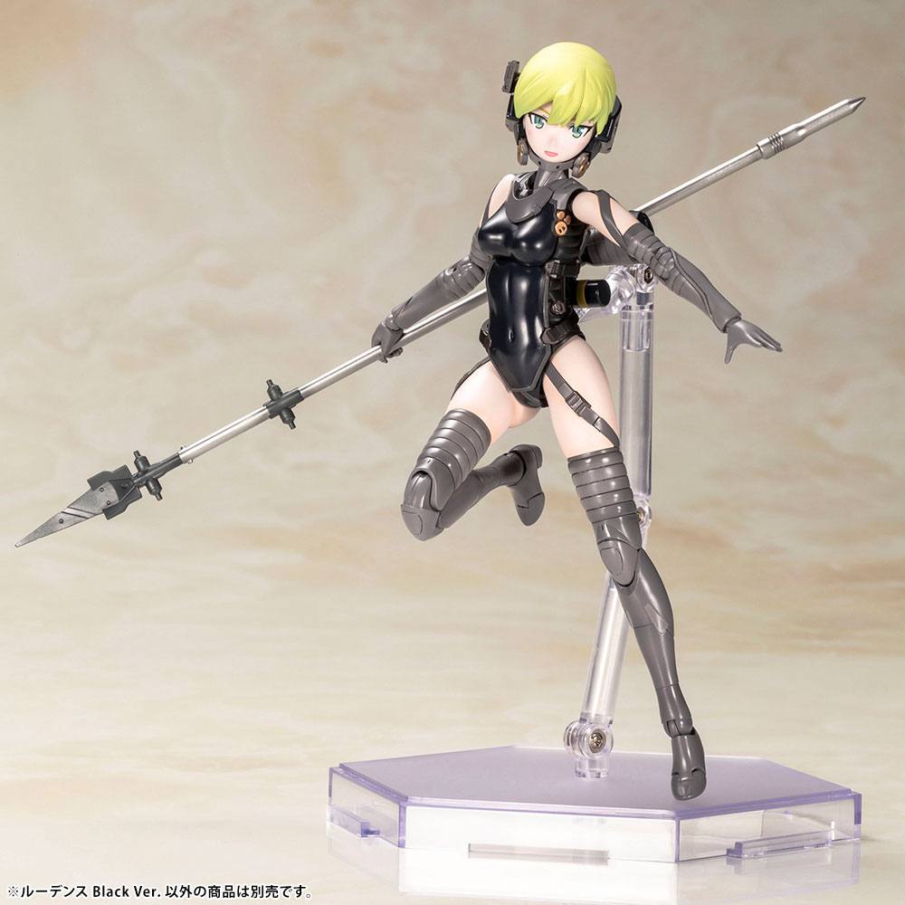 Ludens Black Ver. unarmoured body in black bodysuit leaping on stand with a long spear
