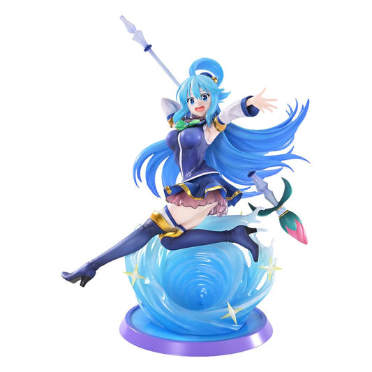 Prime 1 Studio Prisma Wing Aqua 1/7 statue leaping above a swirling water base with staff