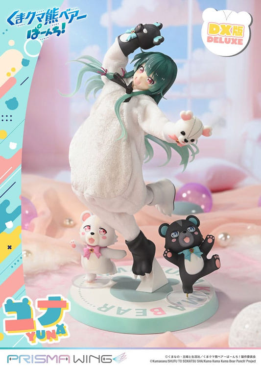 Prime 1 Studio Prisma Wing Yuna Deluxe 1/7 statue in white bear suit with her two bears