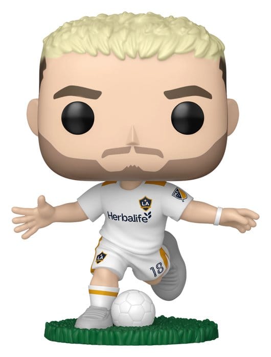 Funko POP! MLS Marco Reus in white LA Galaxy kit striking a football, front view
