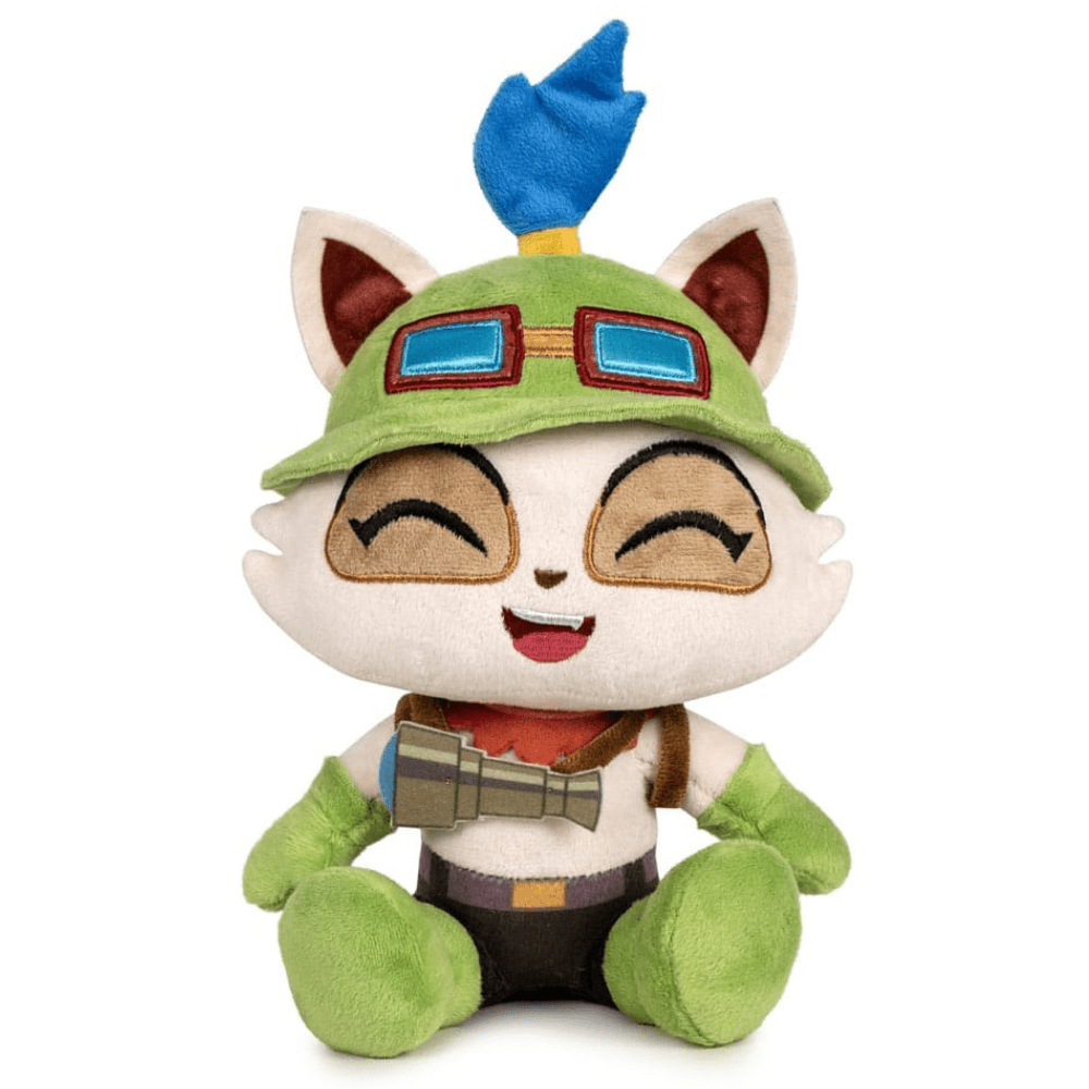 League of Legends Teemo 21cm plush figure sitting, smiling in his green scout hat and goggles