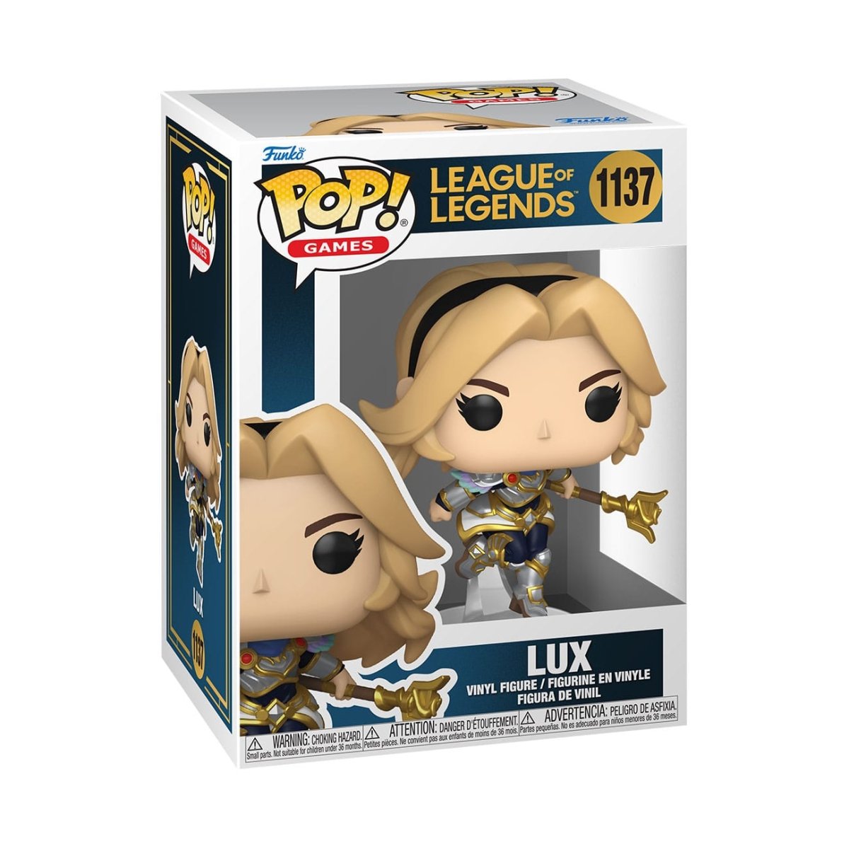 Funko Pop! Games League of Legends Lux vinyl figure 1137 in its window display box