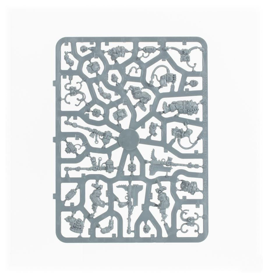 Leagues of Votann Cthonian Berserks unpainted plastic sprue, frame 3 of 3