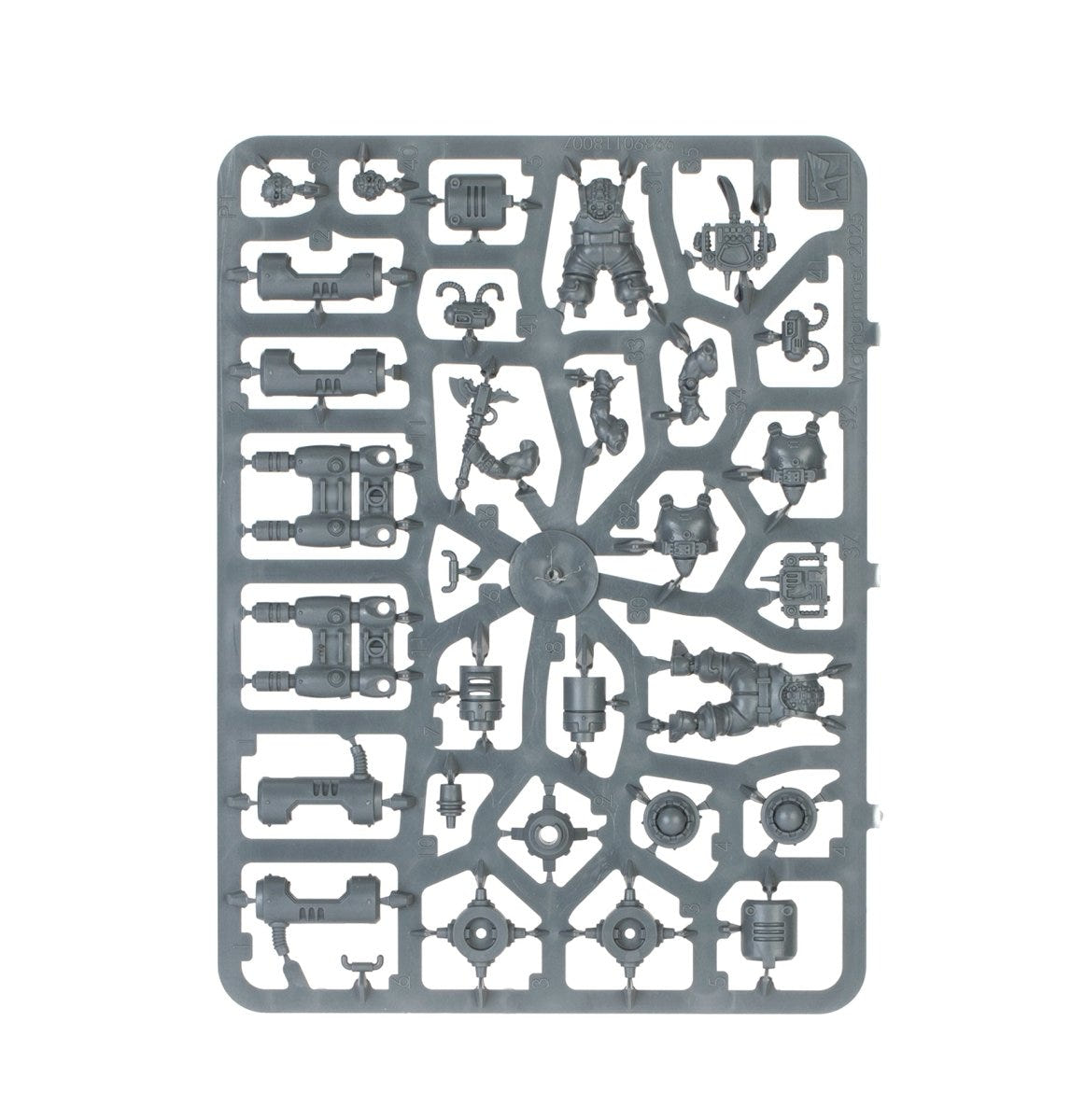 Leagues of Votann Cthonian Earthshakers unpainted plastic sprue, frame 1 of 3