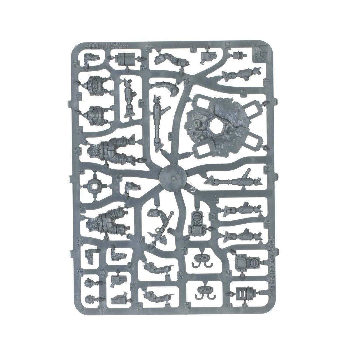 Leagues of Votann Cthonian Earthshakers unpainted plastic sprue, frame 2 of 3