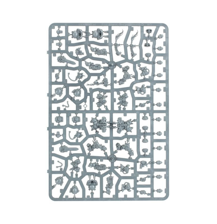 Leagues of Votann Einhyr Hearthguard unpainted plastic sprue, frame 2 of 2