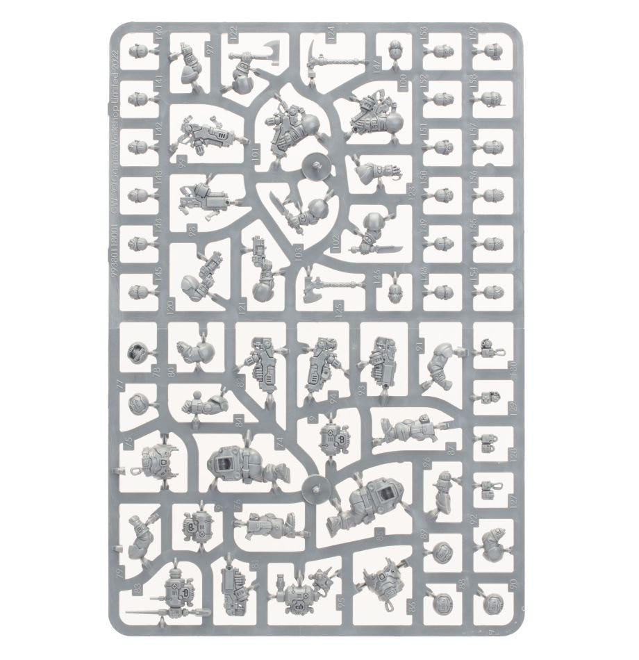 Leagues of Votann Hearthkyn Warriors unpainted plastic sprue, frame 2 of 3