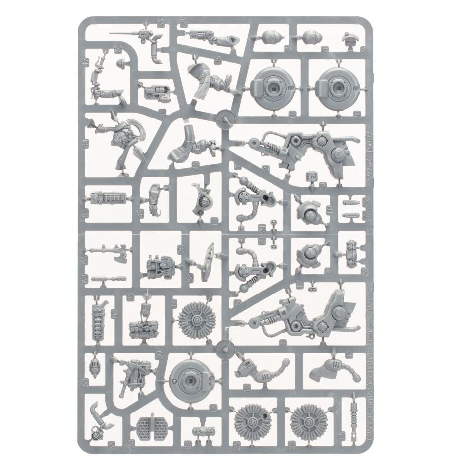 Leagues of Votann Hernkyn Pioneers unpainted plastic sprue, frame 2 of 3