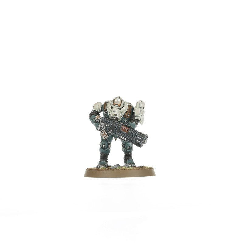 Single painted Ironkin Steeljack with heavy volkanite disintegrator, Leagues of Votann