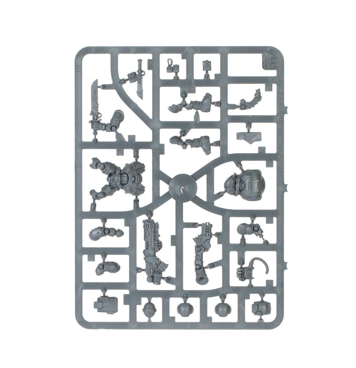 Leagues of Votann Ironkin Steeljacks unpainted plastic sprue, frame 1 of 2