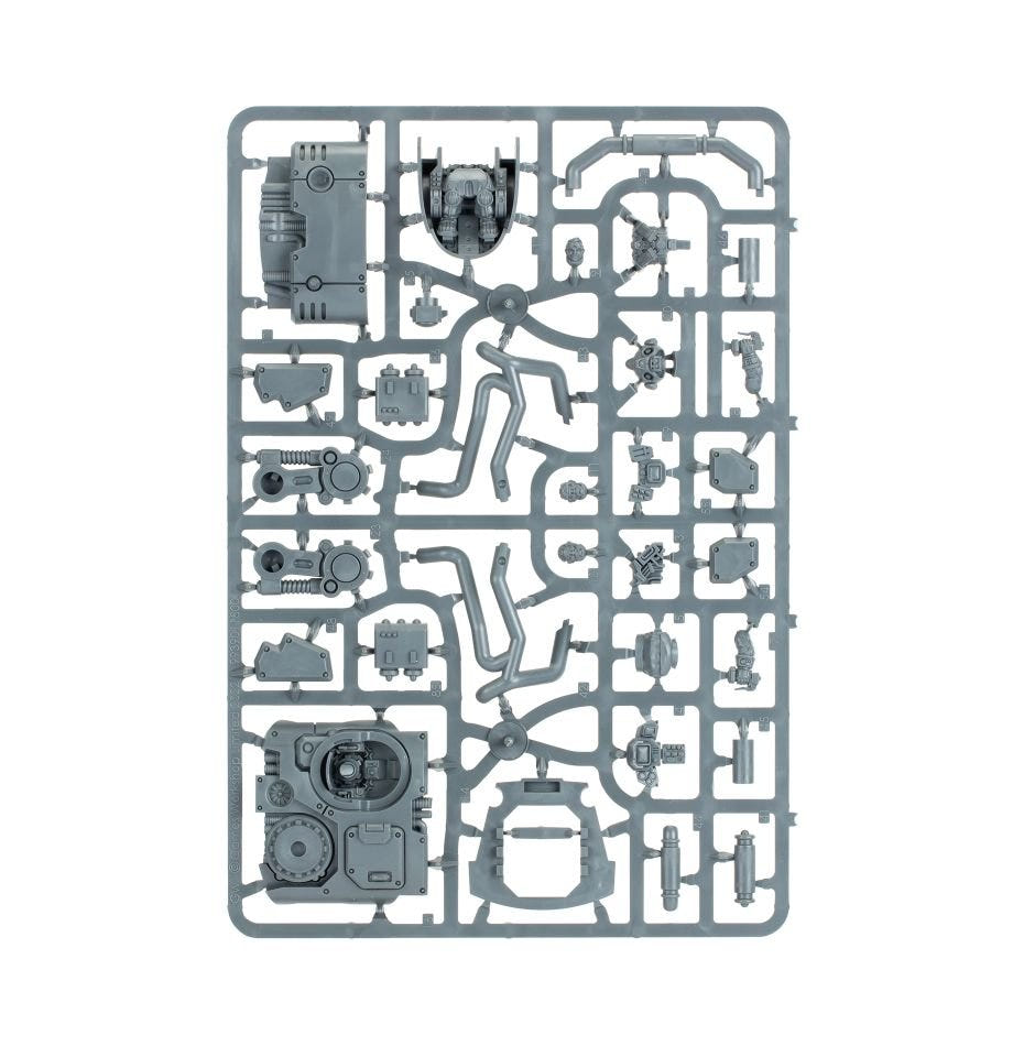 Leagues of Votann Sagitaur unpainted plastic sprue, frame 1 of 3