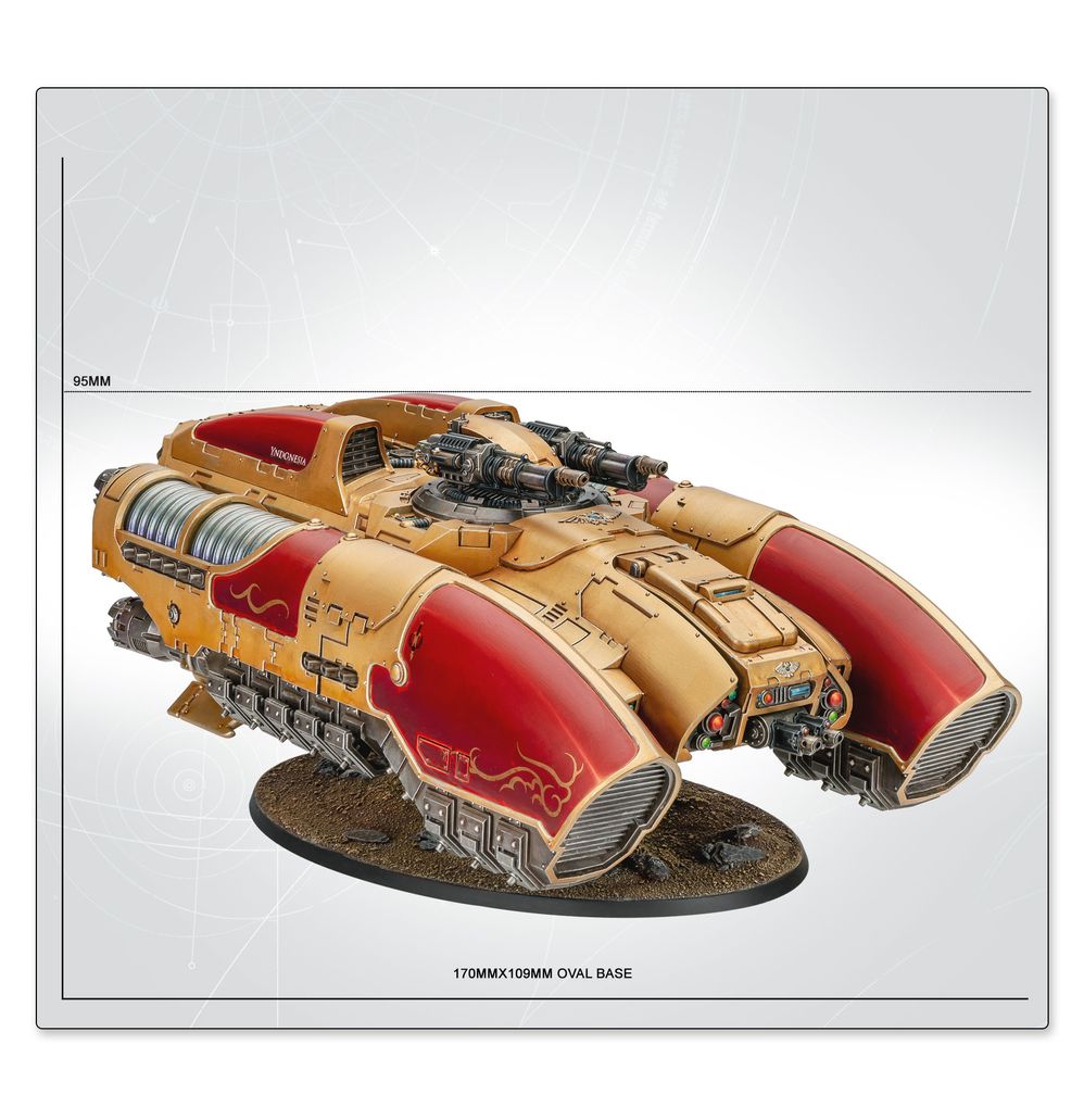 Coronus Grav-Carrier size guide shown on its 170mm by 109mm oval base