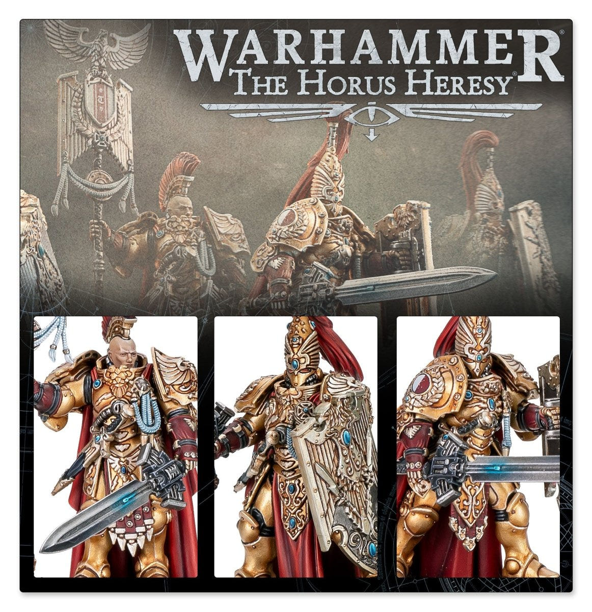 Horus Heresy Sentinel Guard Sodality box back with painted Custodians