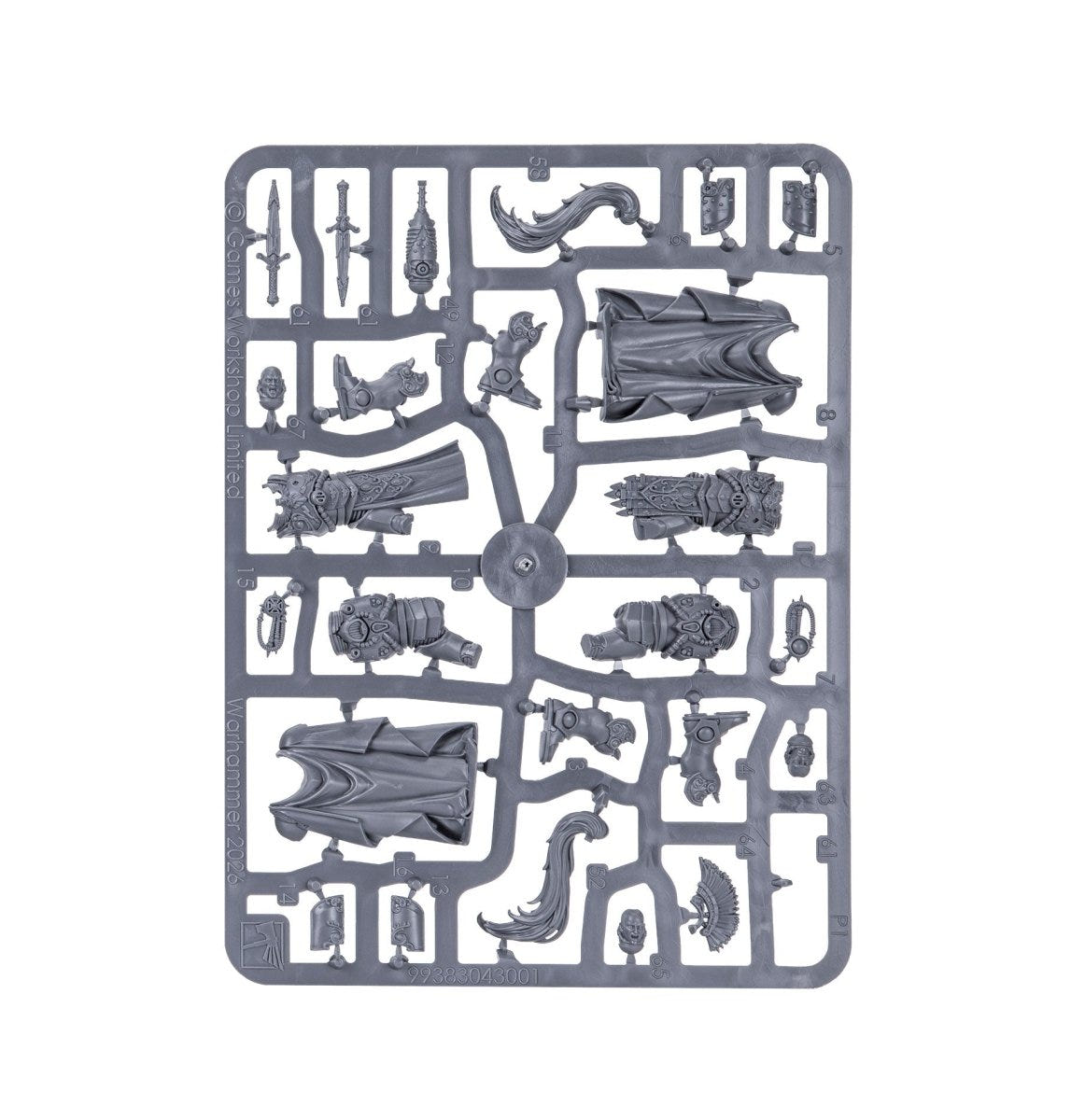 Legio Custodes Sentinel Guard Sodality unpainted plastic sprue, frame 1 of 3