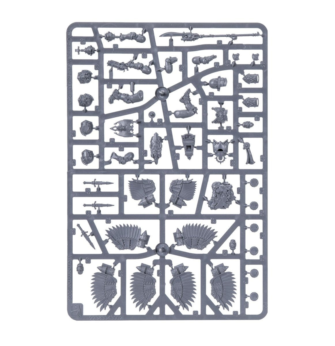 Legio Custodes Venatari Sodality unpainted plastic sprue, frame 1 of 2