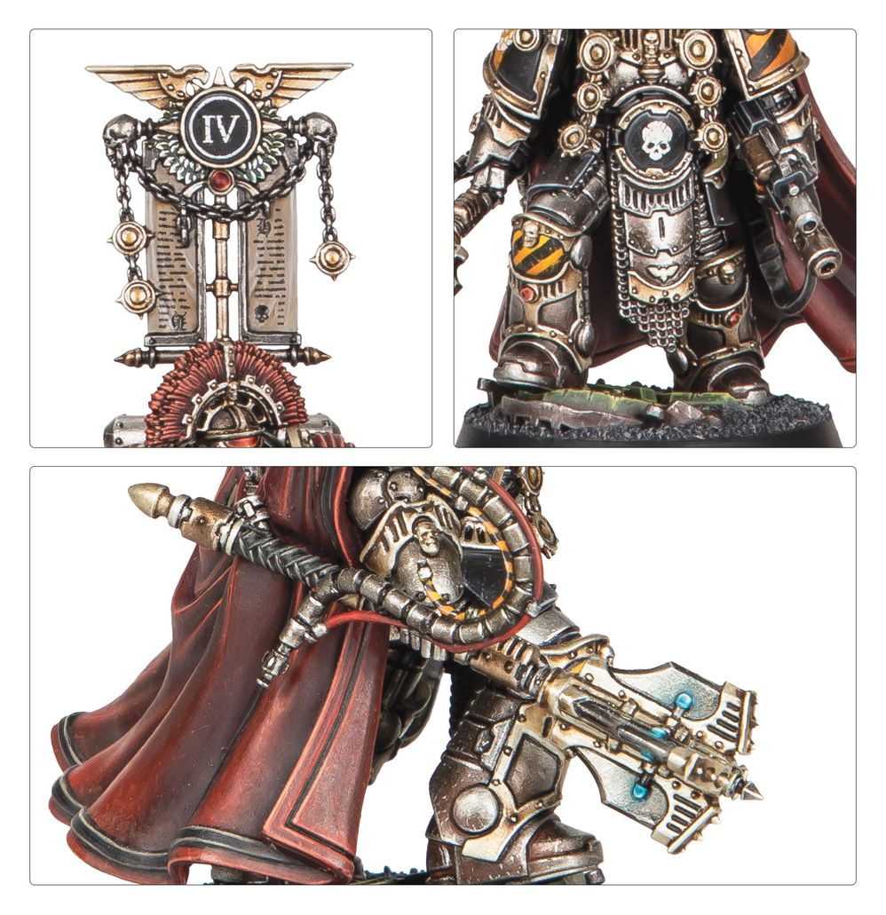 Close-ups of painted Centurion's back banner, armour and power maul detail