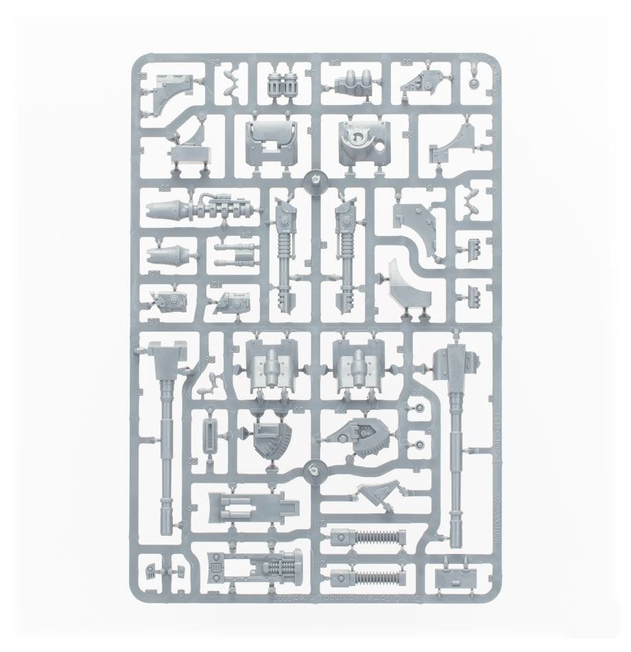 Legiones Astartes Deimos Pattern Predator unpainted plastic sprue, frame 3 of 5