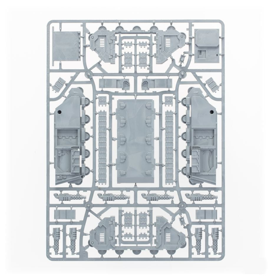 Legiones Astartes Deimos Pattern Predator unpainted plastic sprue, frame 1 of 5