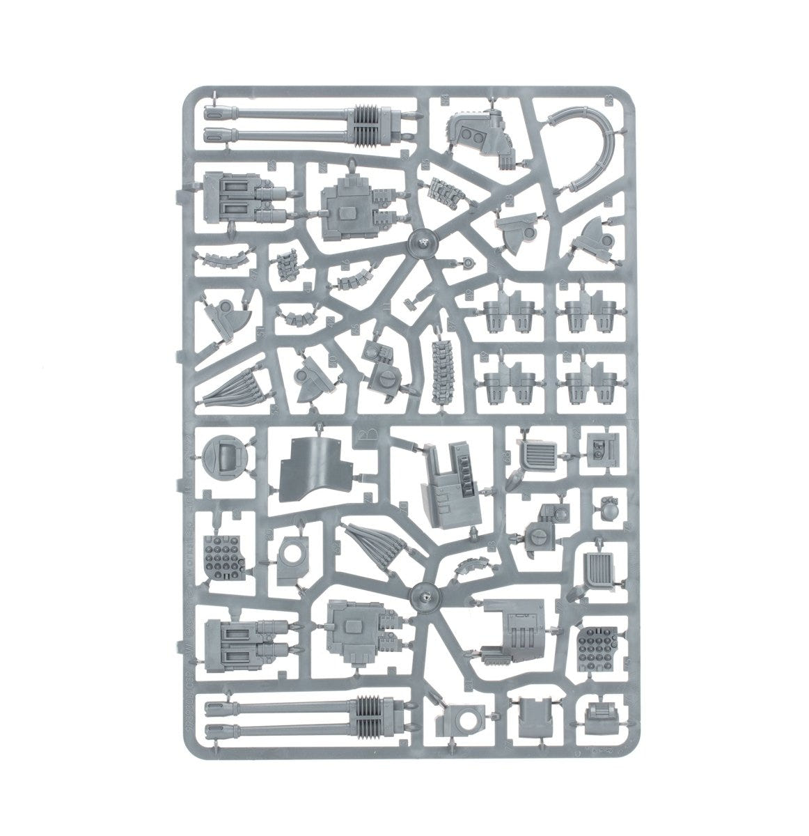 Deredeo Dreadnought Anvilus Configuration unpainted plastic sprue, frame 1 of 4