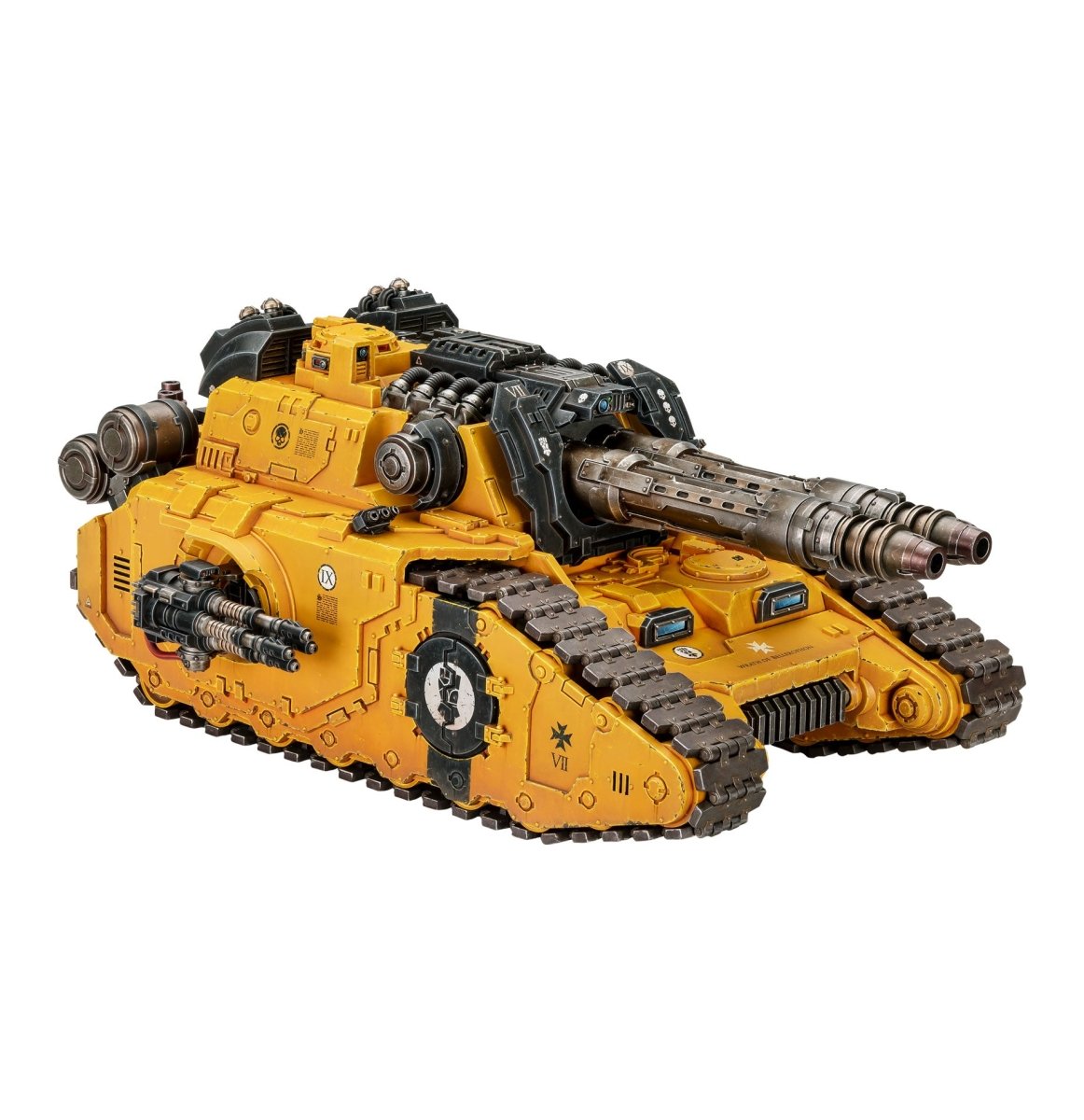 Yellow Legiones Astartes Falchion Super-Heavy Tank Destroyer, alternative front three-quarter
