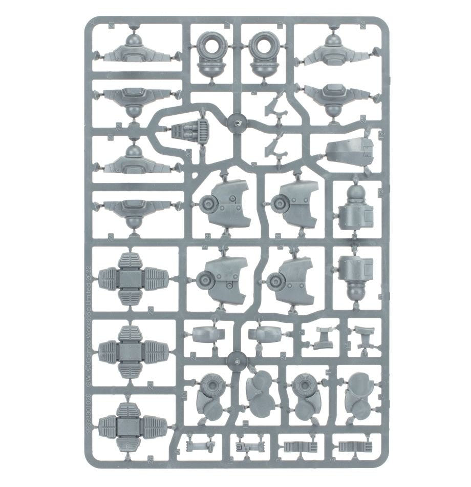 Leviathan Siege Dreadnought unpainted plastic sprue, frame 1 of 4